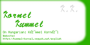 kornel kummel business card